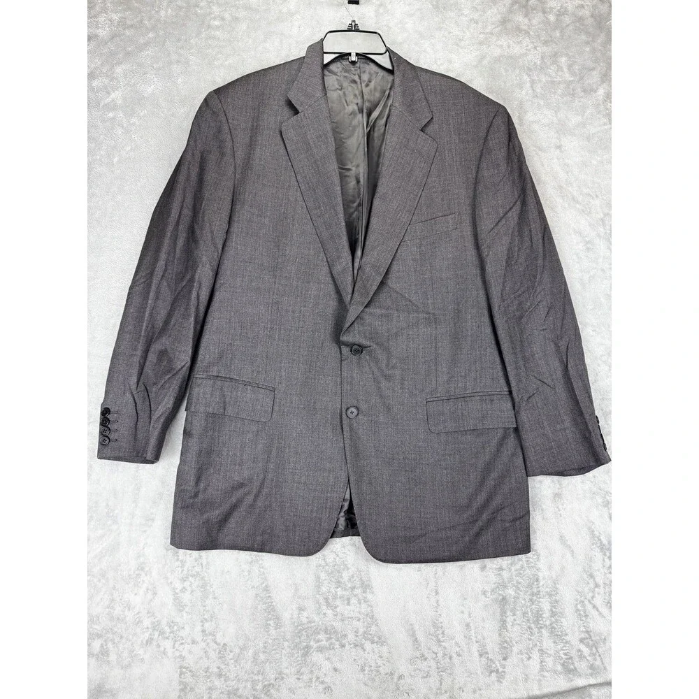 Ermenegildo Zegna Mens Blazer Jacket 56R Gray Super 100s Wool Luxury